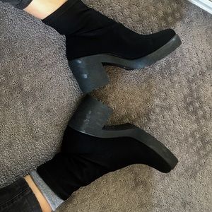 TOPSHOP gently worn platform sock boots
